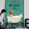 Beagle and Co Bath Soap Wash Your Paws Dog Poster