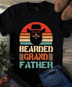 Bearded Grandfather Vintage Dad Old Man Tshirt