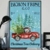 Bichon Frise and Co Christmas Tree Delivery Xmas Dog Poster