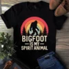 Bigfoot is My Spirit Animal Camping Sasquatch Retro Gift Tshirt