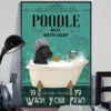 Black Poodle and Co Bath Soap Wash Your Paws Dog Poster