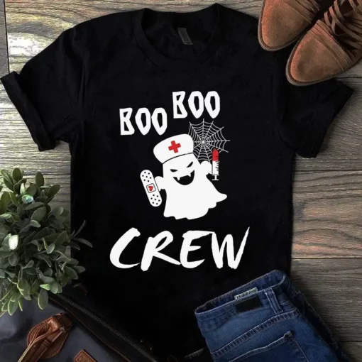 Boo Boo Crew Funny Nurse Halloween Boo Tshirt