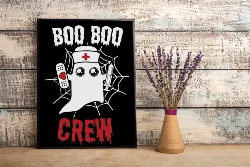 Boo Boo Crew Halloween Gift Boo Boo Nurse Home Decor Wall Art Poster