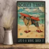 Border Terrier Surfing Club Lifes a Wave Catch It Dog Beach Poster
