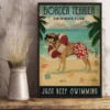 Border Terrier Swimming Club Just Keep Swimming Dog Beach Poster 2 Border Terrier Swimming Club Just Keep Swimming Dog Beach Poster