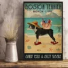 Boston Terrier Beach Life Sandy Toes And Salty Kisses Dog Poster 2 Boston Terrier Beach Life Sandy Toes and Salty Kisses Dog Poster