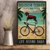 Boston Terrier Cycling Club Life Behind Bars Dog Poster