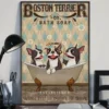 Boston Terrier and Co Bath Soap Wash Your Boston Terrier Dog Poster