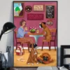 Boxer Coffee Shop With Girl Enjoy Your Life Funny Dog Poster