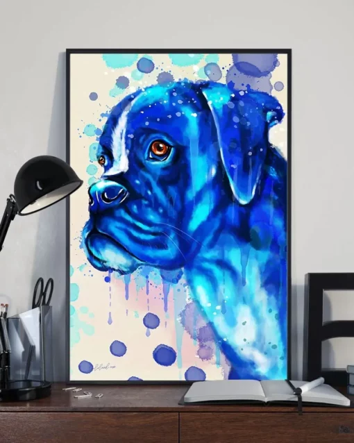 Boxer Watercolor Dog Home Decor Wallart Poster