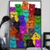 Bulldog Multi Dogs Funny Home Decor Wall Art Poster