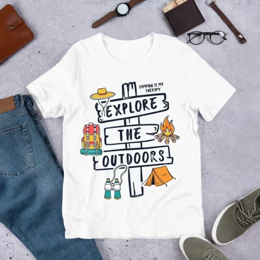 Camping Is My Therapy Explore The Outdoors Tshirt