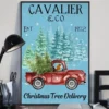 Cavalier King Charles Spaniel and Co Christmas Tree Delivery Dog Poster