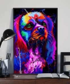 Cavalier Watercolor Splash Wallart Home Decor Poster