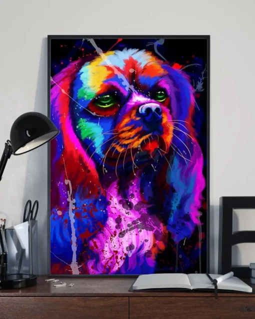 Cavalier Watercolor Splash Wallart Home Decor Poster