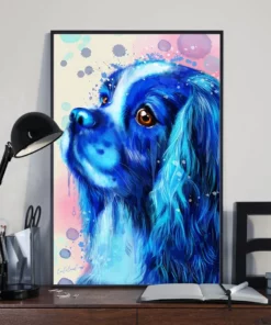 Cavalier Watercolor Splash Water Dog Home Decor Wallart Poster