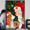 Cavalier And Santa Claus Christmas Xmas Gift Dog Poster 2 Cavalier and Santa Claus Christmas Xmas Gift Dog Poster