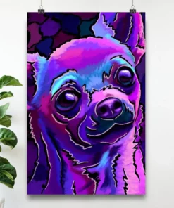Chihuahua Dog Water Color Home Decor Wallart Poster