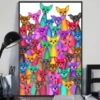 Chihuahua Multi Dogs Funny Home Decor Wall Art Poster