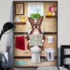 Chihuahua Toilet Reading Newspaper Funny Dog Poster 3 Chihuahua Toilet Reading Newspaper Funny Dog Poster