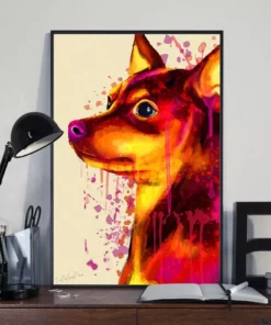 Chihuahua Watercolor Dog Home Decor Wallart Poster