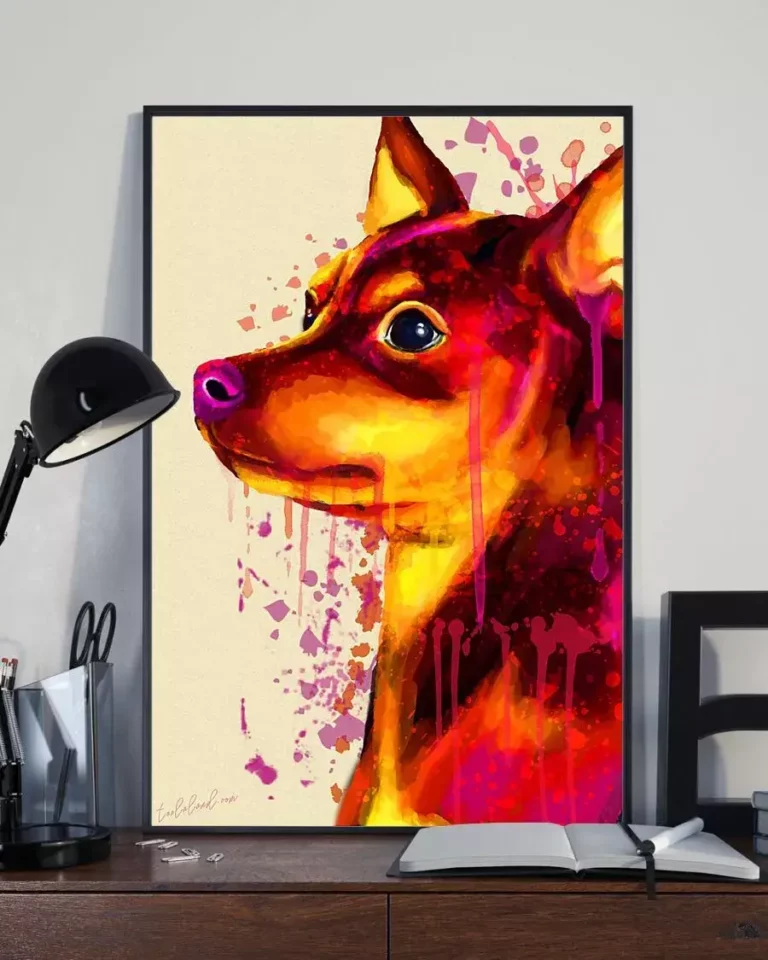 Chihuahua Watercolor Dog Home Decor Wallart Poster