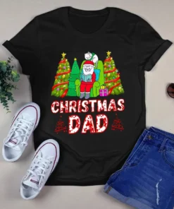 Christmas Dad Santa Claus Cat Xmas Gift Funny Tshirt