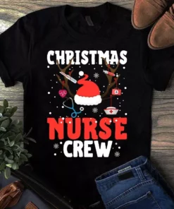 Christmas Nurse Crew Cute Xmas Santa Hat Nurse Gift Tshirt