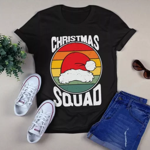 Christmas Squad Santa Hat Vintage Xmas Gift Tshirt