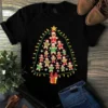 Christmas Tree Gingerbread Man Cookies Xmas Tree Light Gift Cute Tshirt
