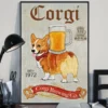 Corgi Brewing Co Corgi Beer Funny Dog Poster