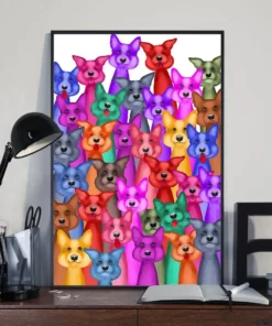 Corgi Multi Dogs Funny Home Decor Wall Art Poster