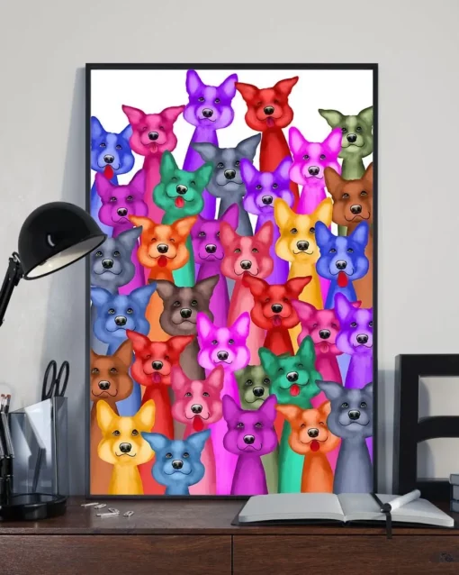 Corgi Multi Dogs Funny Home Decor Wall Art Poster