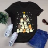 Cute Meow Cat Christmas Light Xmas Tree Gift Tshirt