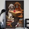 Cute Poodle Dogs Reading Book Home Decor Wallart Poster 2 Cute Poodle Dogs Reading Book Home Decor Wallart Poster