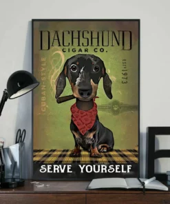Dachshund Cigar Co Serve Yourself Dog Poster