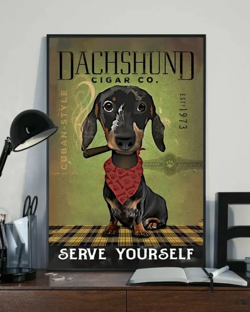 Dachshund Cigar Co Serve Yourself Dog Poster