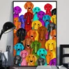 Dachshund Multi Dogs Funny Home Decor Wall Art Poster
