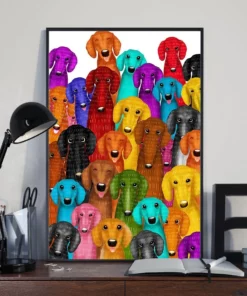 Dachshund Multi Dogs Funny Home Decor Wall Art Poster