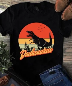 Dadasaurus Dad Father Trex Dinosaur Vintage Gift Tshirt