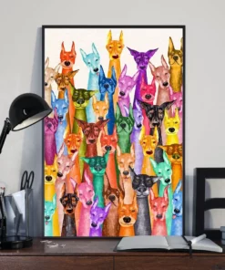 Doberman Multi Dogs Funny Home Decor Wall Art Poster