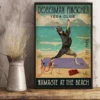 Doberman Pinscher Yoga Club Namaste At The Beach Dog Poster 2 Doberman Pinscher Yoga Club Namaste at the Beach Dog Poster