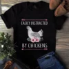 Easily Distracted By Chickens Floral Flower Tshirt 3 Easily Distracted by Chickens Floral Flower Tshirt
