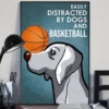 Easily Distracted by Dogs and Basketball Weimaraner Dog Poster