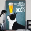 Easily Distracted By Dogs And Beer Boston Terrier Poster 2 Easily Distracted by Dogs and Beer Boston Terrier Poster