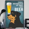 Easily Distracted by Dogs and Beer Rottweiler Poster