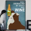 Easily Distracted By Dogs And Cider Brown Border Collie Dog Poster 2 Easily Distracted by Dogs and Cider Brown Border Collie Dog Poster
