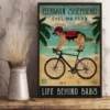 German Shepherd Cycling Club Life Behind Bars Dog Poster