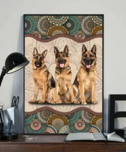 German Shepherd Dog Mandala Art Home Decor Wall Art Poster