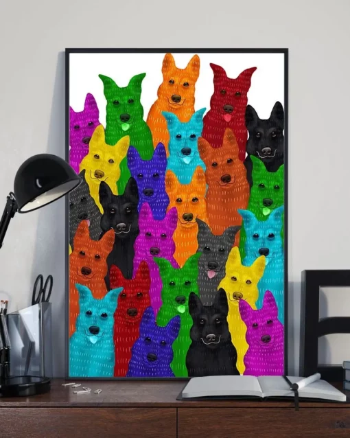 German Shepherd Multi Dogs Funny Home Decor Wall Art Poster